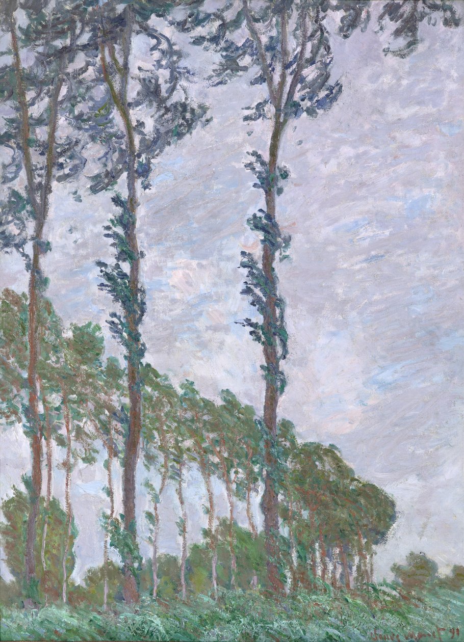 Efeito do vento, série dos álamos de Claude Monet