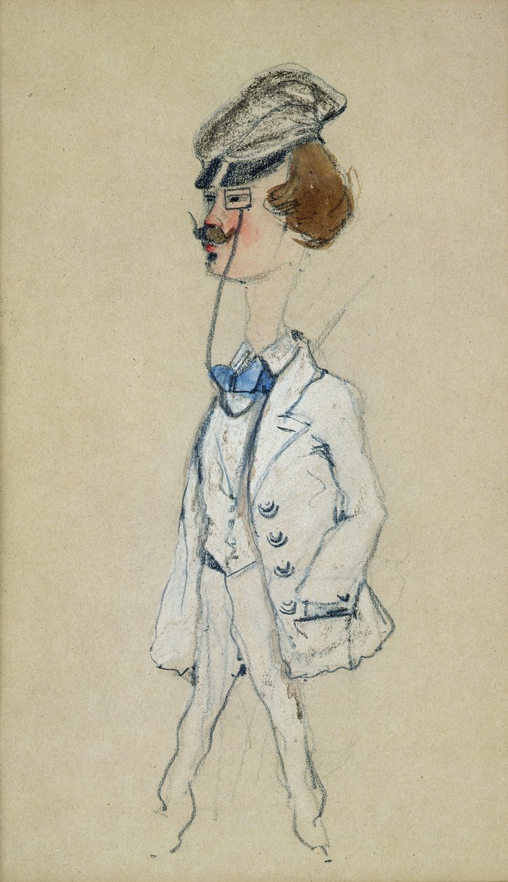 Jovem homem com um Monocle, 1857 (pastel und wc no papel) de Claude Monet