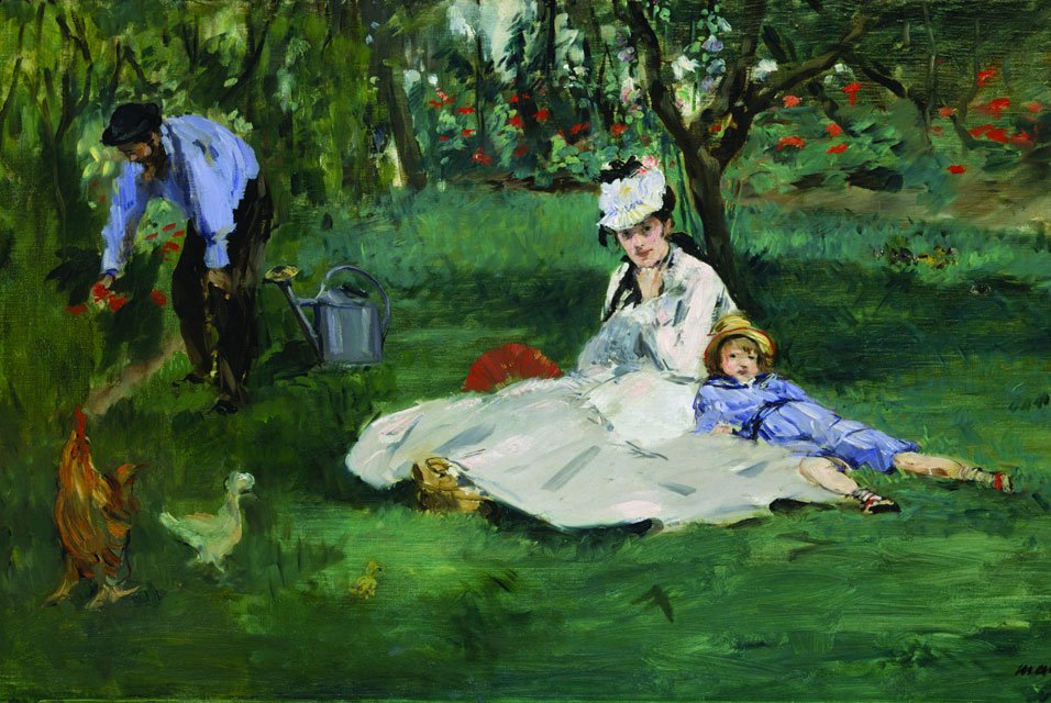 Édouard Manet - A Família Monet em seu jardim em Argenteuil de Claude Monet