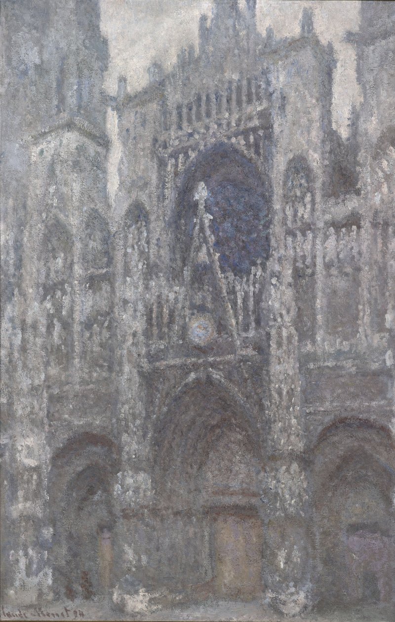 nFrança: A Catedral de Rouen. O portal, o tempo é a Catedral de Rouen. O portal, tempo cinzento de Claude Monet