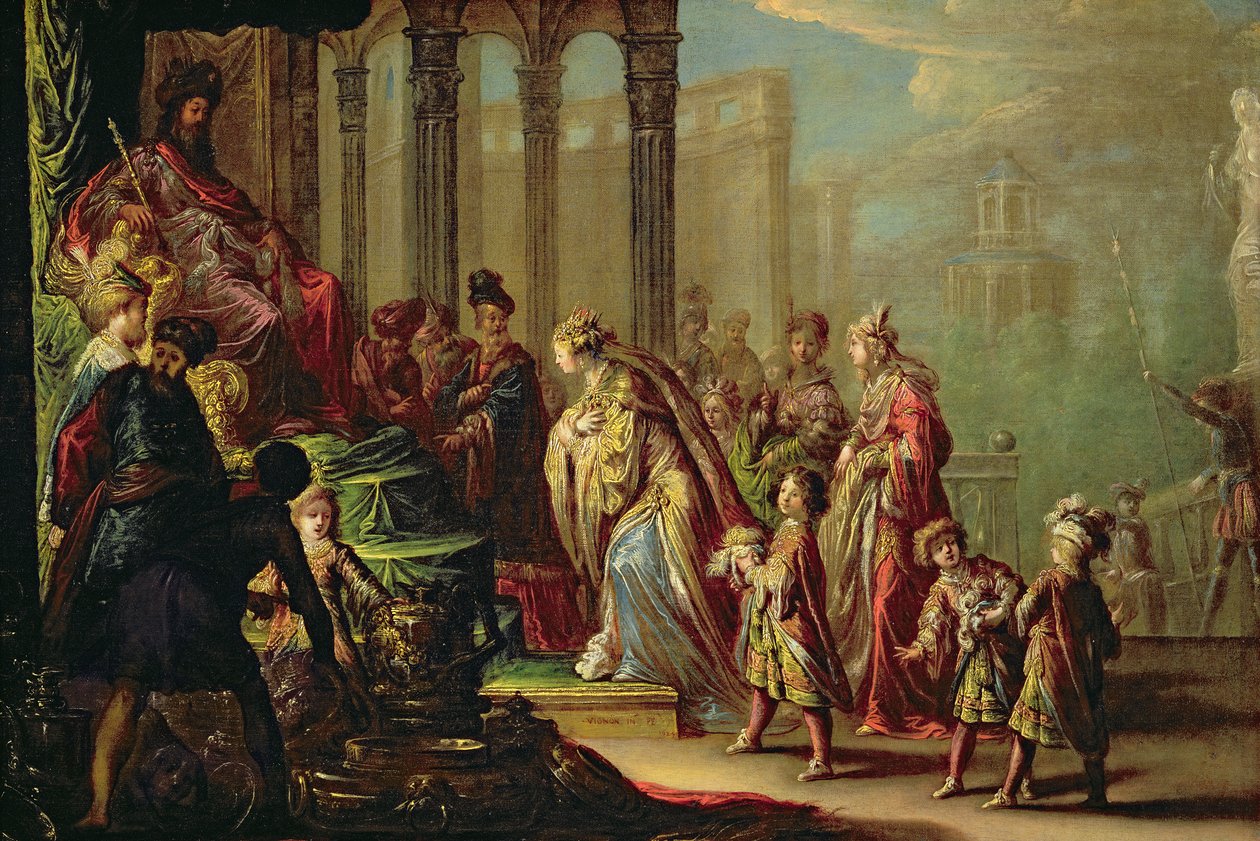 Salomão e a rainha de Sabá, ou Ester antes de Assuero, 1624 de Claude Vignon