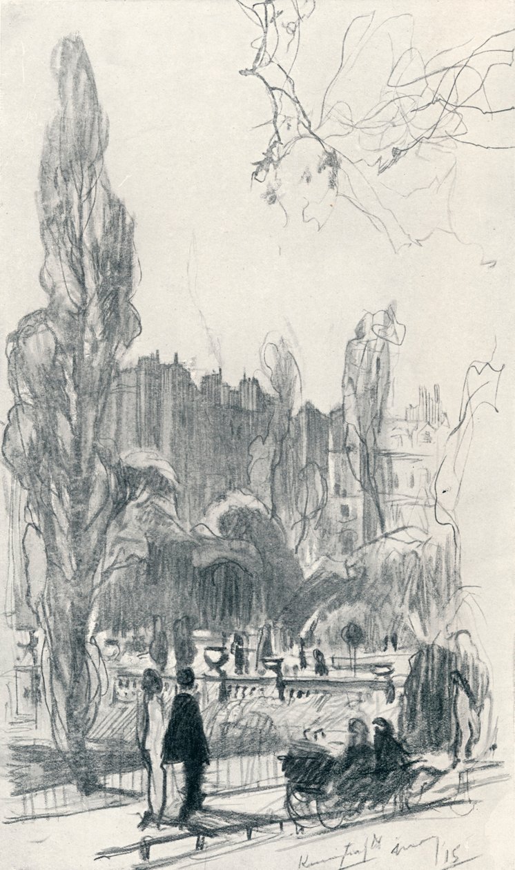 Nos jardins de Kensington - estágio um, c1920 de Claude Allin Shepperson