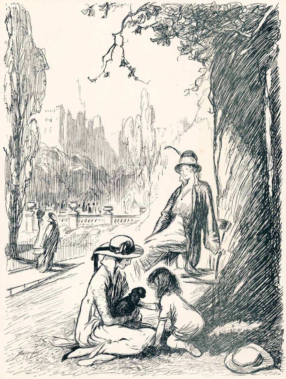 Nos jardins de Kensington - estágio seis, c1920 de Claude Allin Shepperson