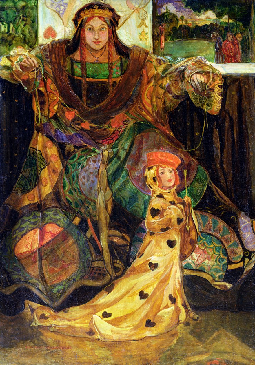 A Rainha de Copas (óleo) de Claude Andrew Calthrop