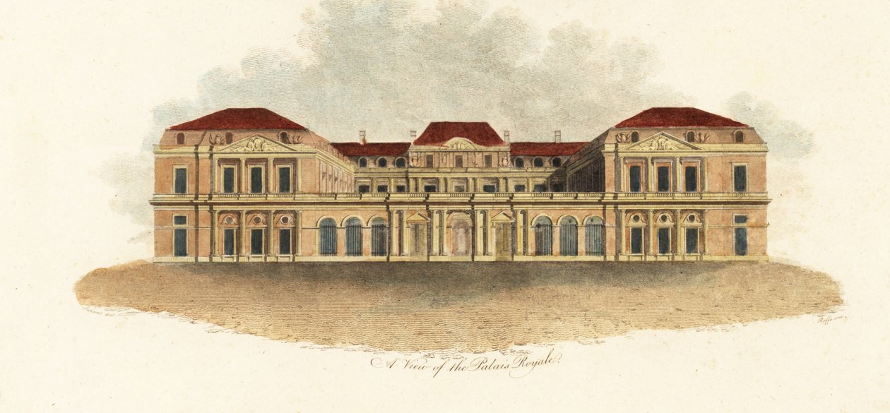 Uma visão do Palais-Royal, Paris de Claude Aubriet