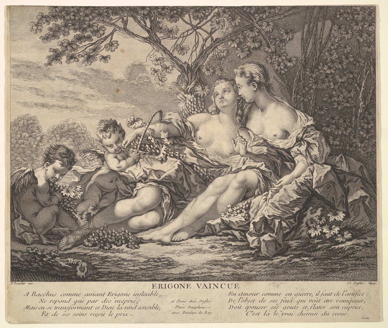 Erigone Vencida, c. 1745. de Claude Augustin Duflos