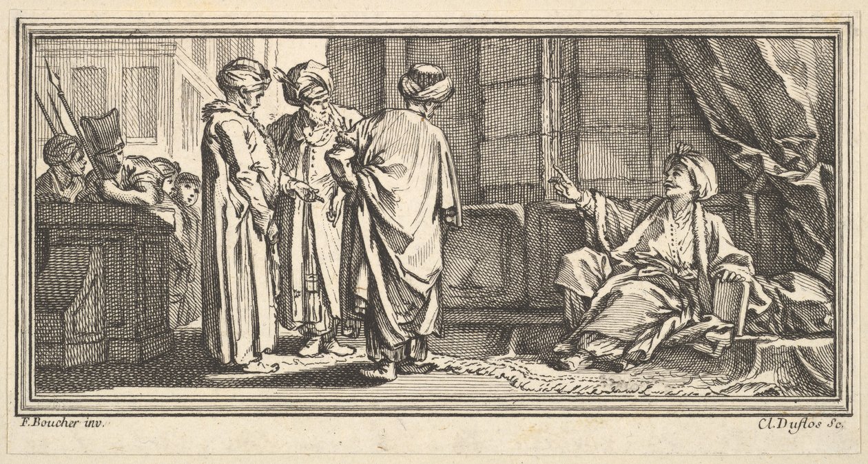 A Audiência de Qadi, 1746-47. de Claude Augustin Duflos