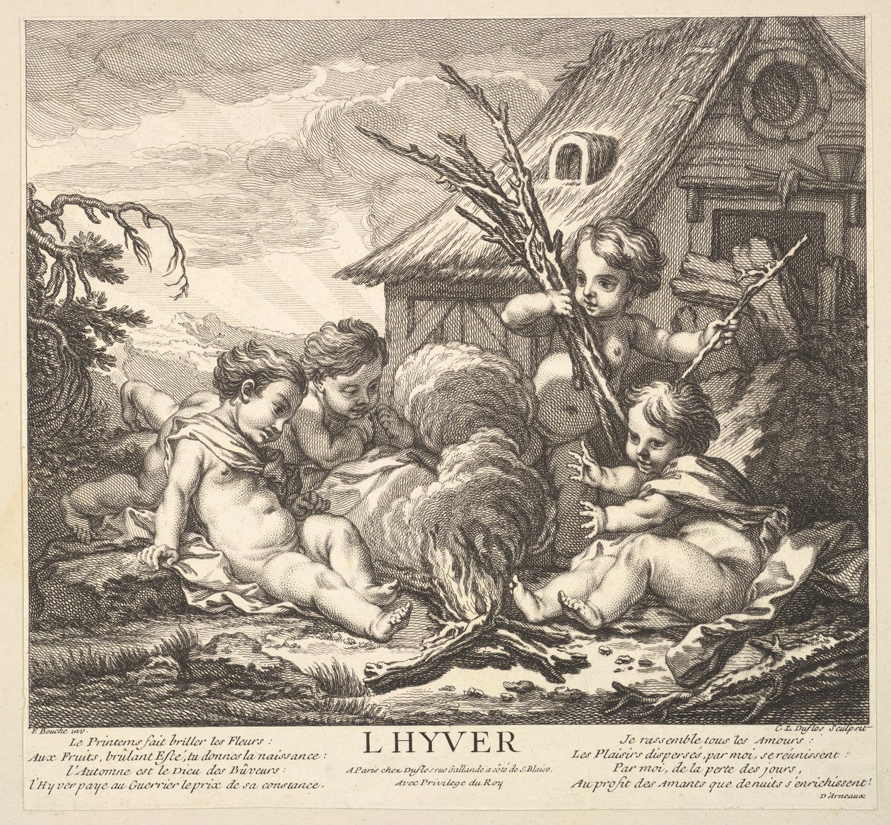 Inverno, 1735-86. de Claude Augustin Duflos