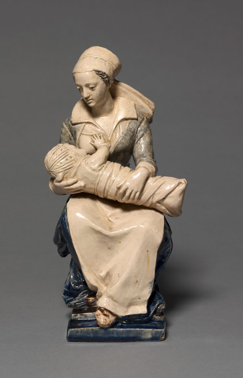Figura da enfermeira, início dos anos 1600 (faiança com decoração de esmalte) de Claude Bertélémy de (attr. to) Blénod