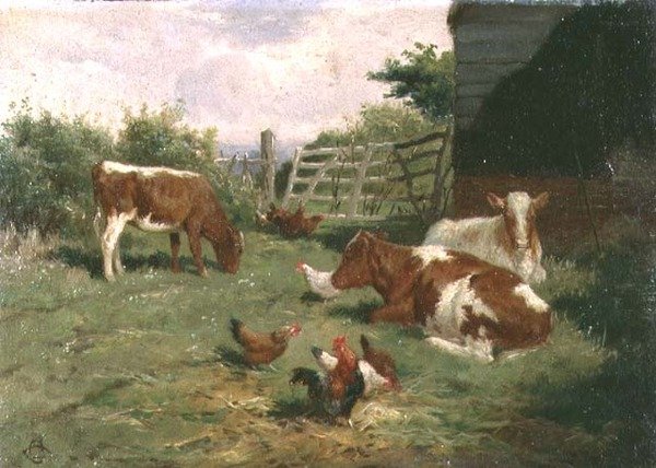 Descanso (óleo sobre tela colocado no painel) (para par ver 70859) de Claude Cardon