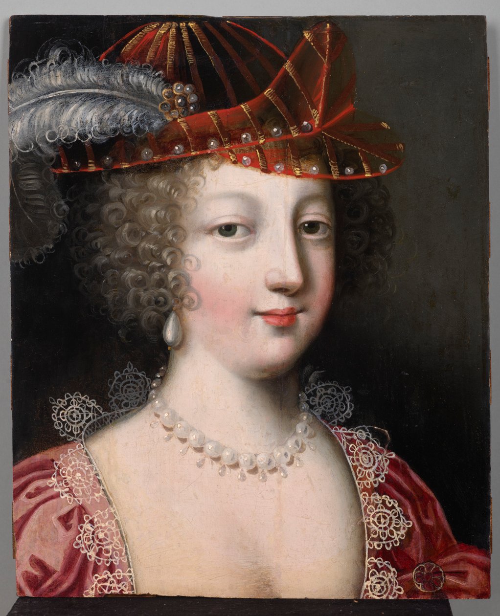 Retrato de uma Mulher de Chapéu, c.1630-40 (óleo sobre painel) de Claude Deruet