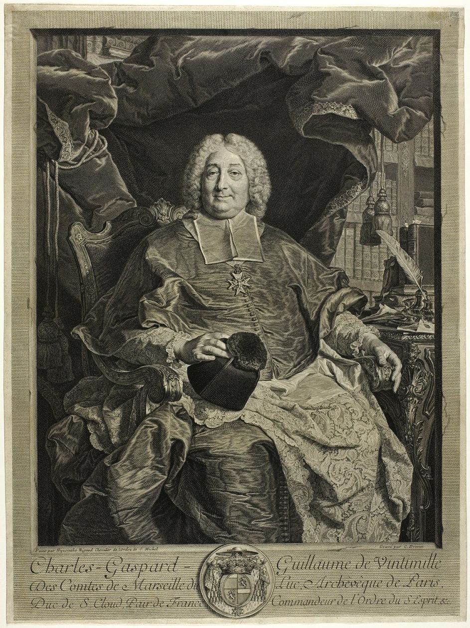 Retrato de Charles-Gaspard-Guillaume de Ventimiglia, Arcebispo de Paris de Claude Drevet