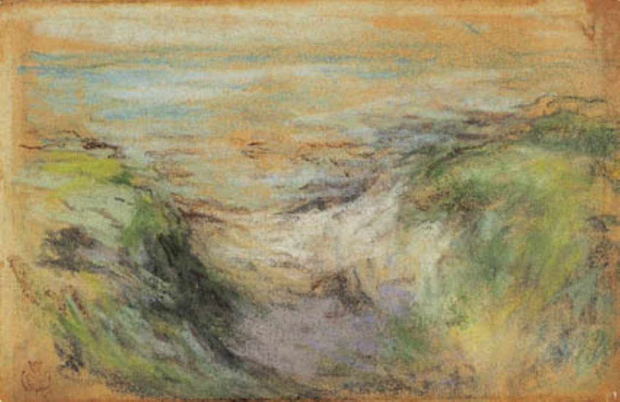 Uma estrada entre dunas em direção ao mar de Claude Emile Schuffenecker