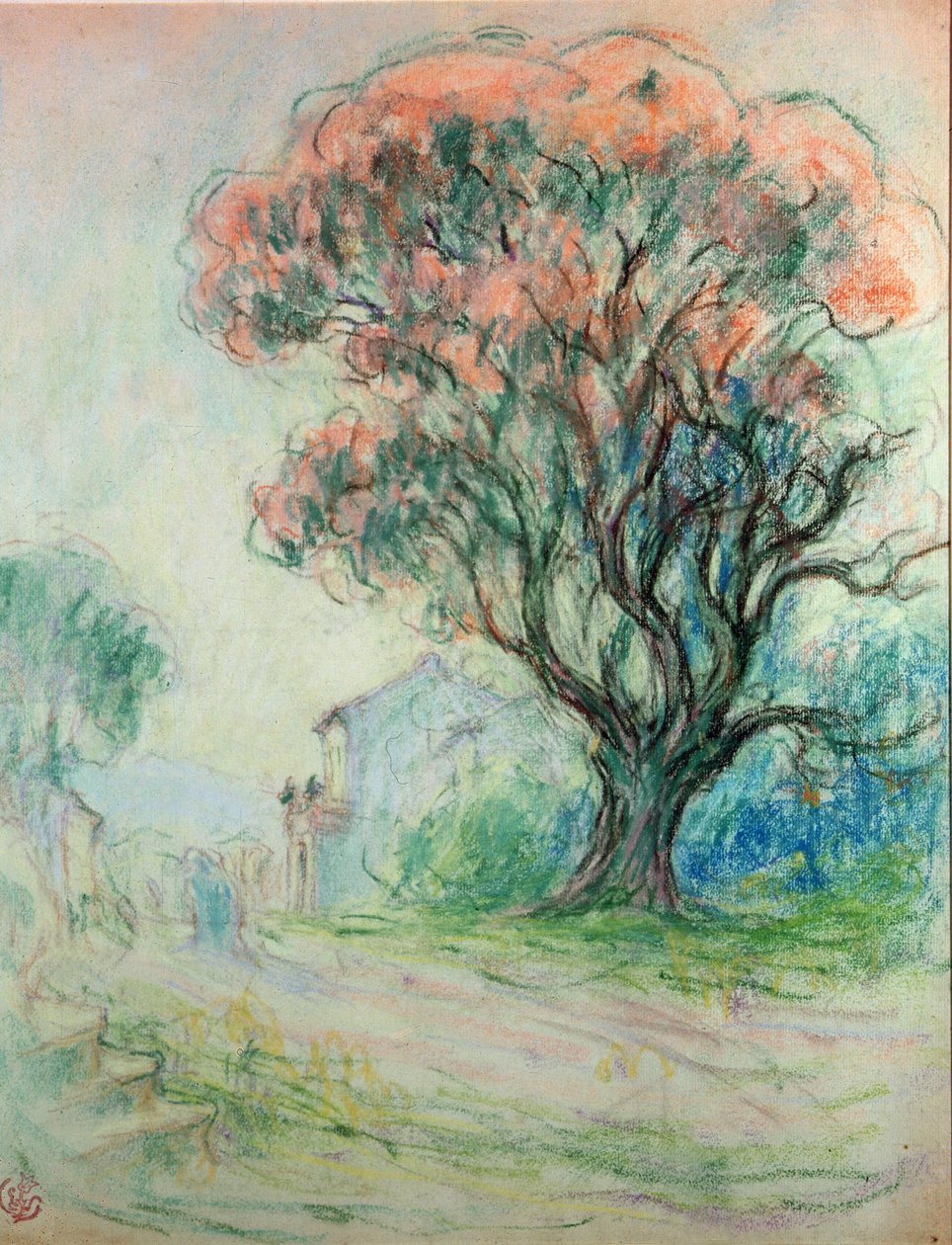Árvore-de-rosa (pastel em papel) de Claude Emile Schuffenecker