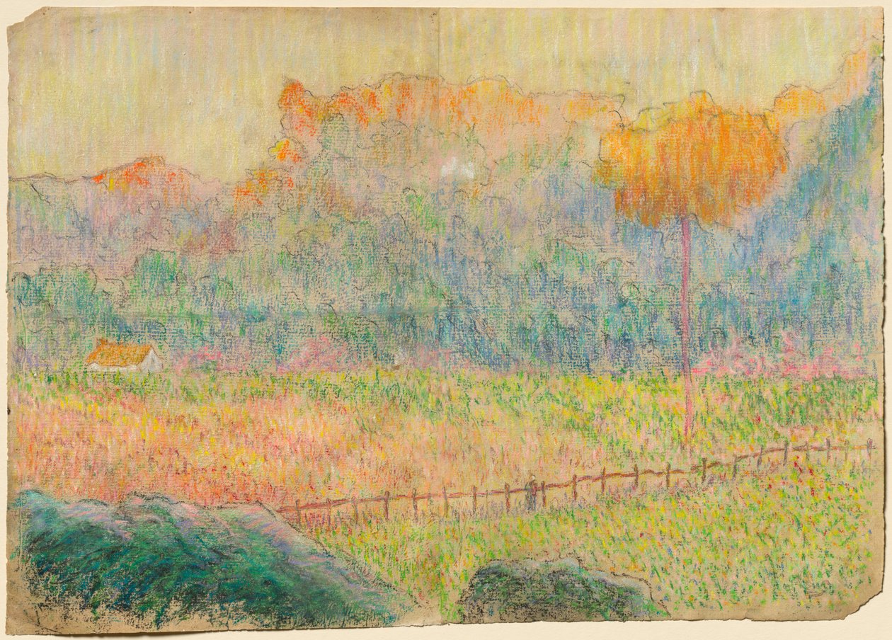 Estudo para "Paisagem com Figura e Casas" de Claude Emile Schuffenecker