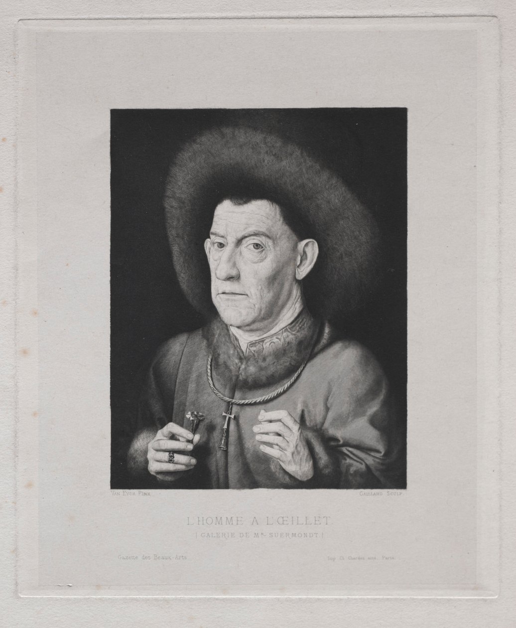 Homem com um rosa. de Claude Ferdinand Gaillard