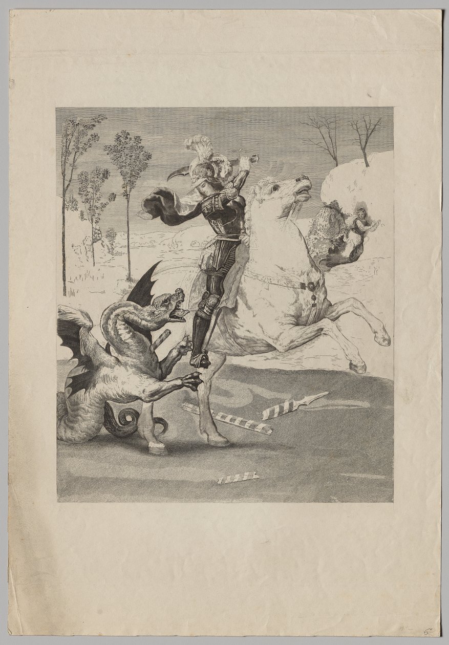 São Jorge e o Dragão (3) de Claude Ferdinand Gaillard