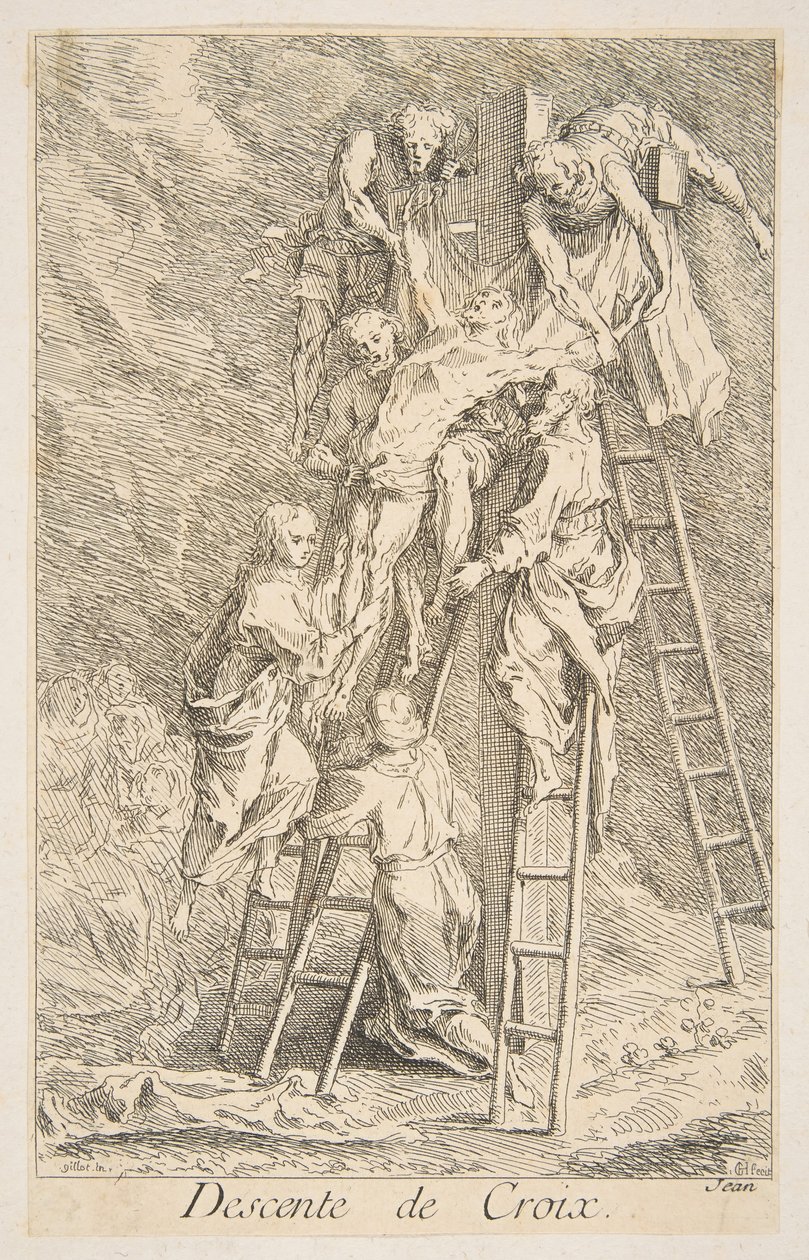Descida da Cruz.n.d. Criadores: Claude Gillot, Jacques Gabriel Huquier. de Claude Gillot, Jacques Gabriel Huquier