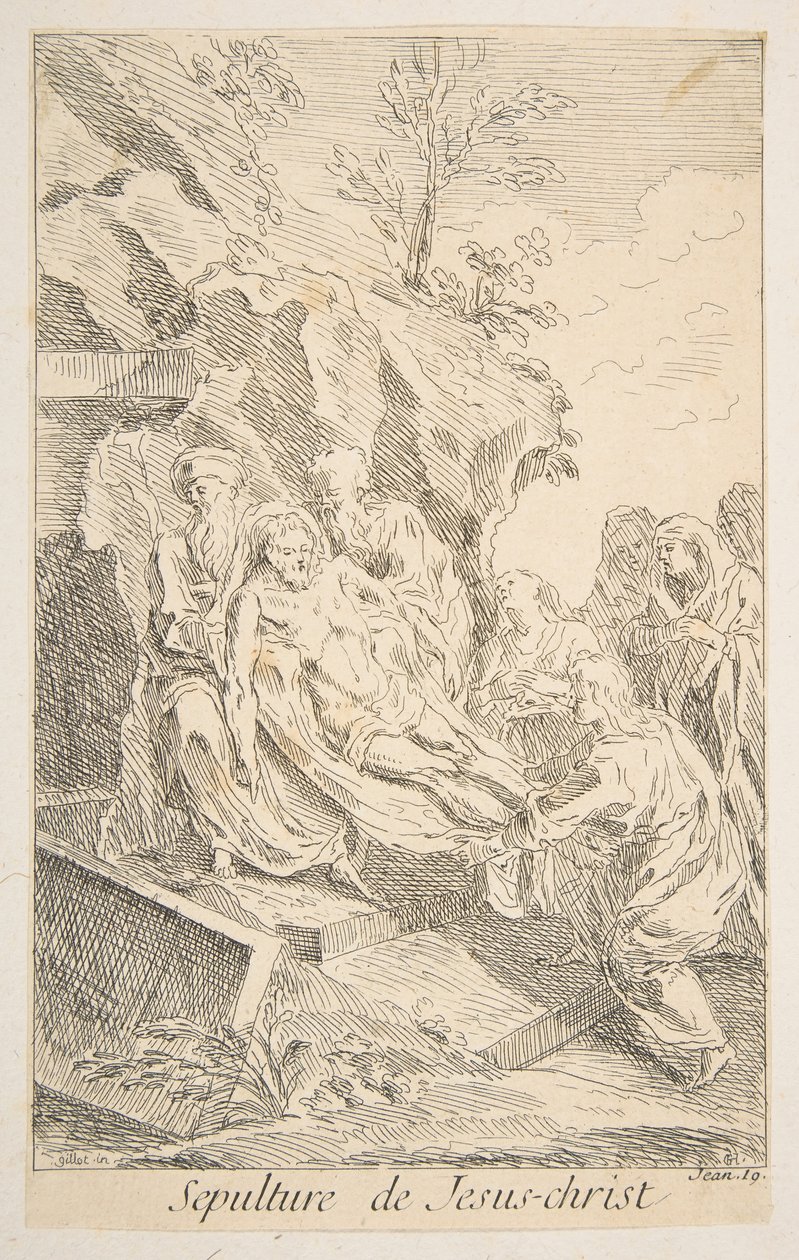 Sepultamento de Cristo.n.d. Criadores: Claude Gillot, Jacques Gabriel Huquier. de Claude Gillot, Jacques Gabriel Huquier