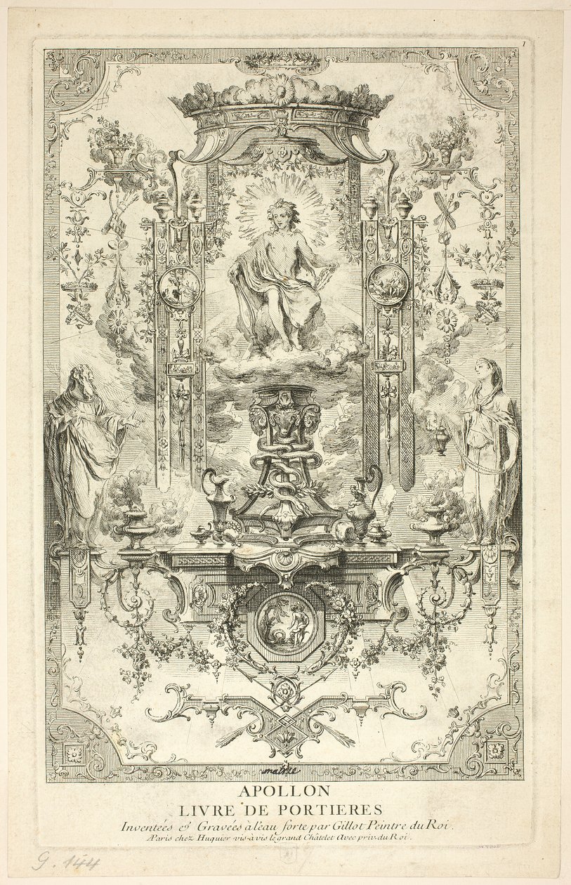 Apolo, do Livro dos Porteiros de Claude Gillot
