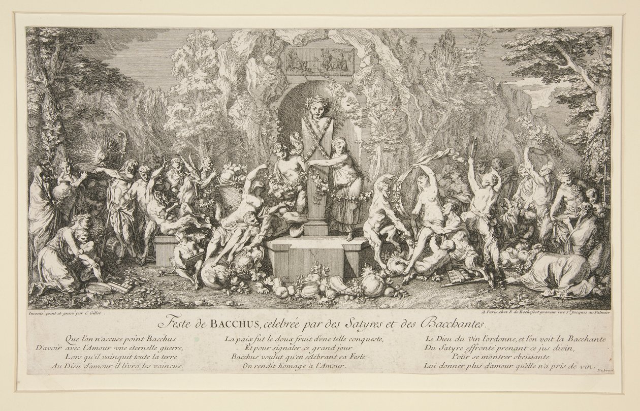 Festa de BACCHUS, celebrada por Sátiros e Bacantes de Claude Gillot