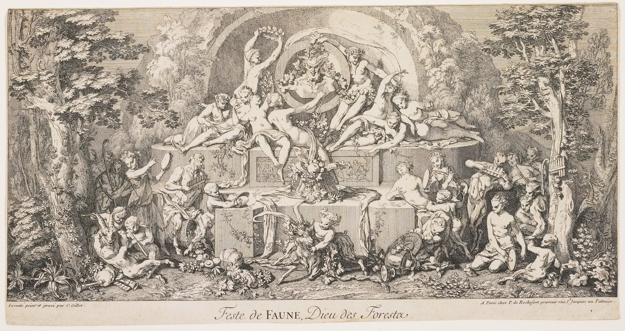 Festival de Fawn, Deus das Florestas, c. 1740 de Claude Gillot