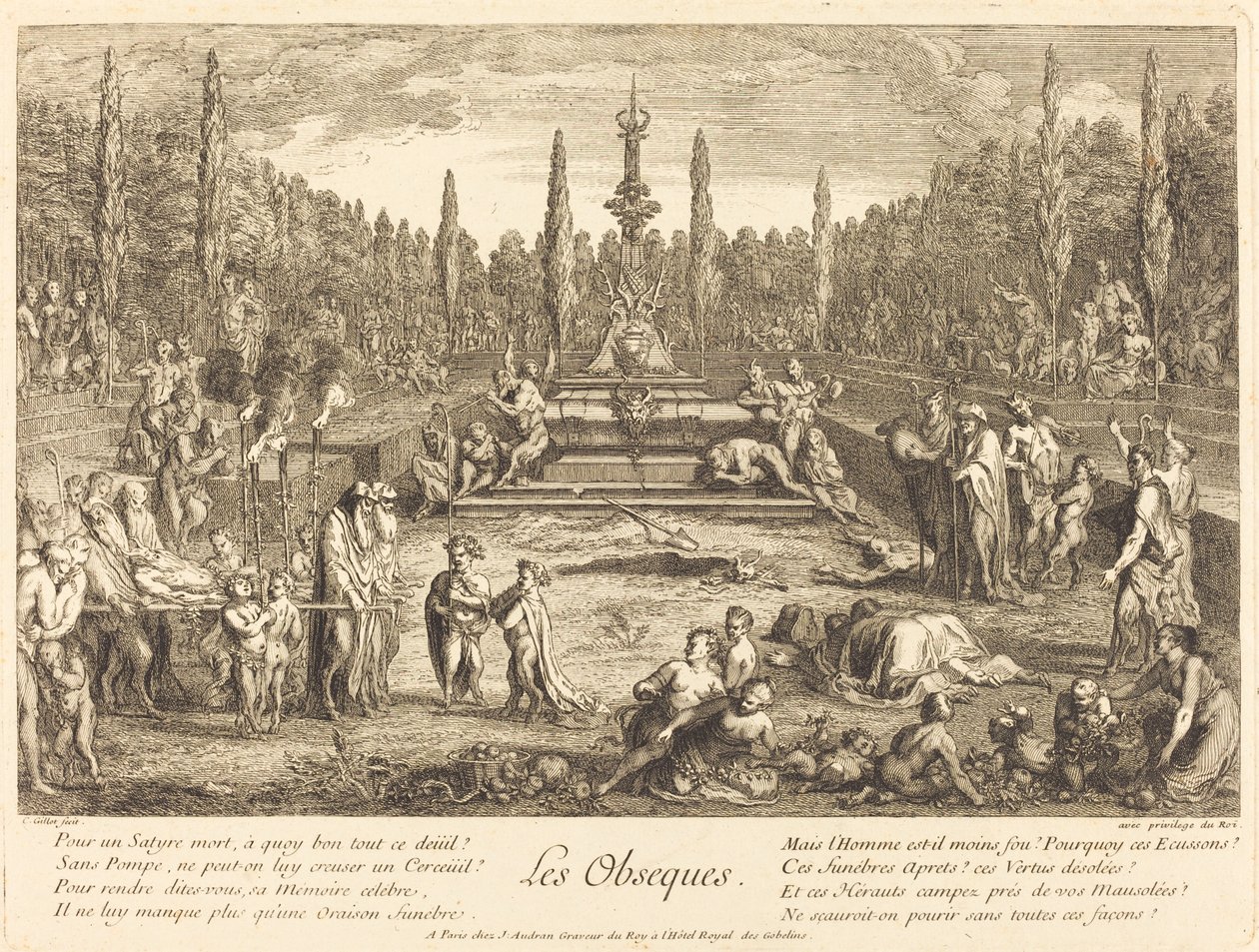 Les Obseques (Os Ritos Fúnebres) de Claude Gillot