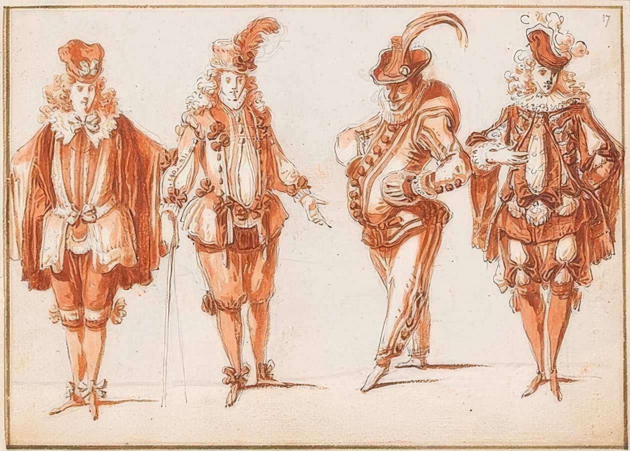 Quatro personagens de fantasia de Claude Gillot
