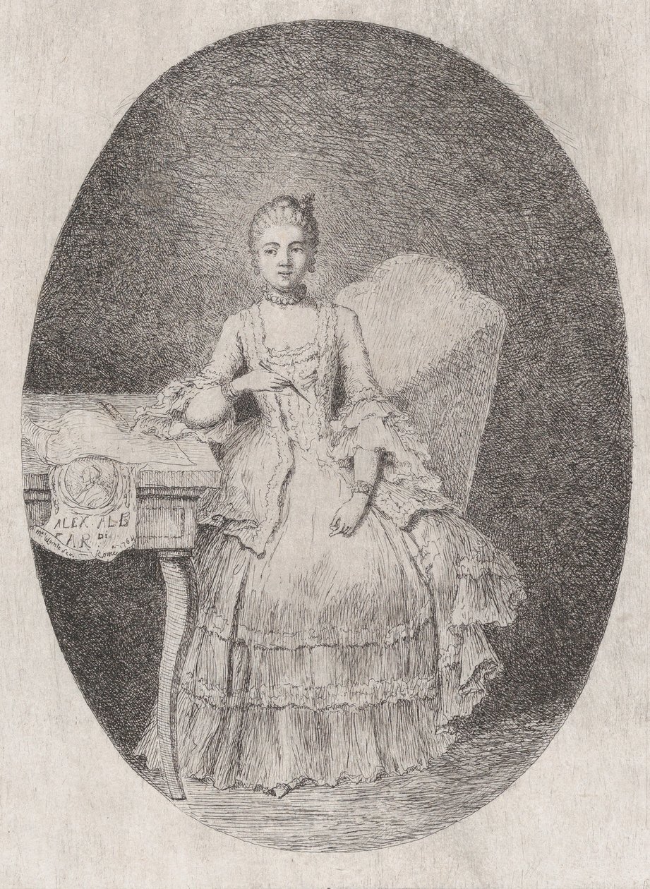 Retrato de Marguerite Le Comte, 1764. de Claude Henri Watelet
