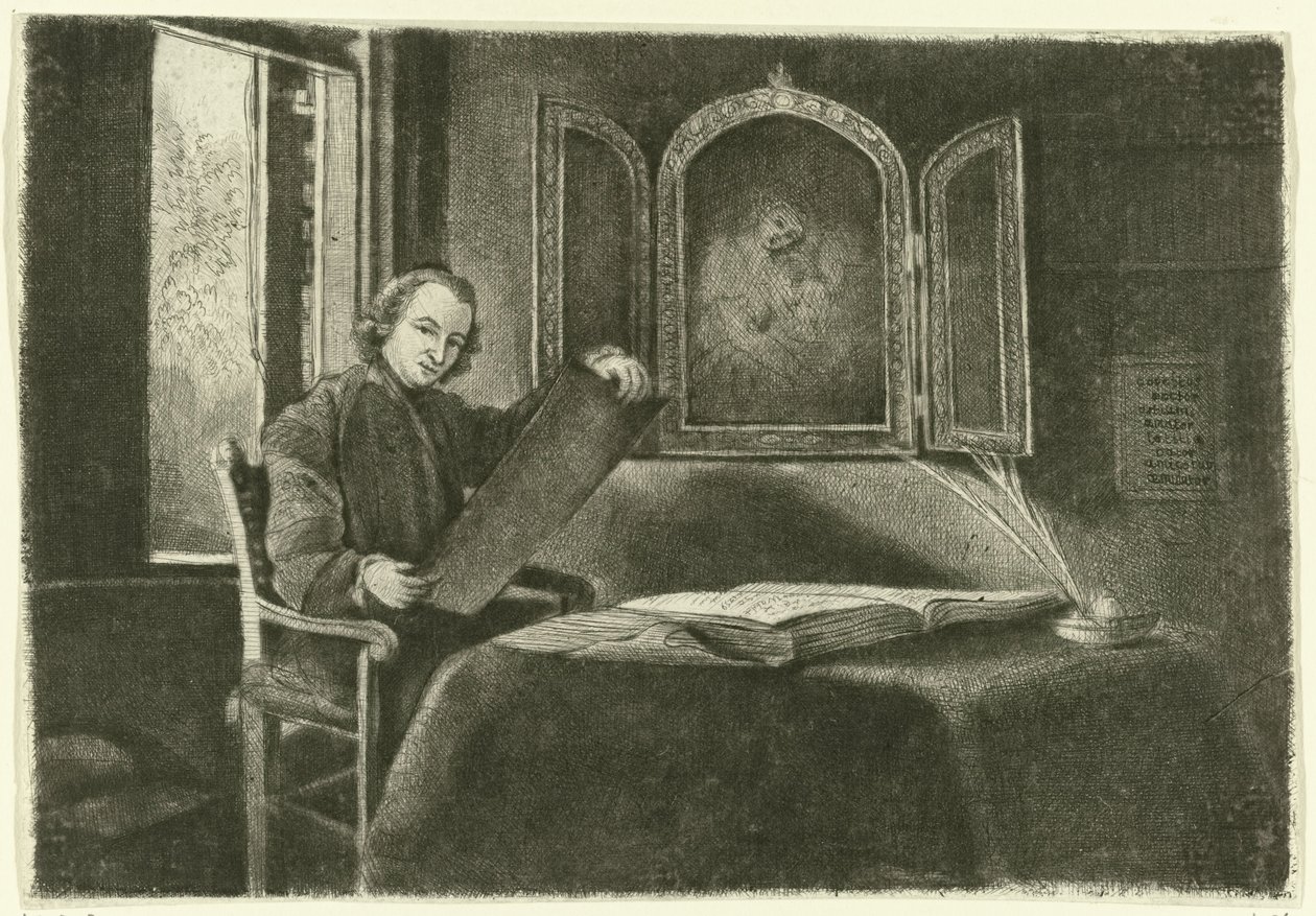 Retrato de Ponce-François Copette como Abraham Francen de Claude Henri Watelet