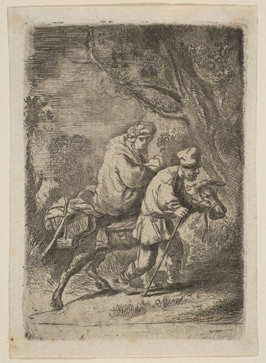 A Fuga para o Egito: Small Plate.n.d. de Claude Henri Watelet