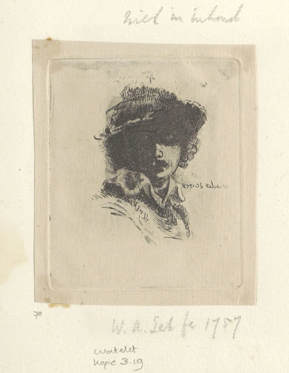 Zelfportret coloca Saskia: alleen Rembrandt Coleção de oitenta e cinco gravuras originais (título da série) de Claude Henri Watelet