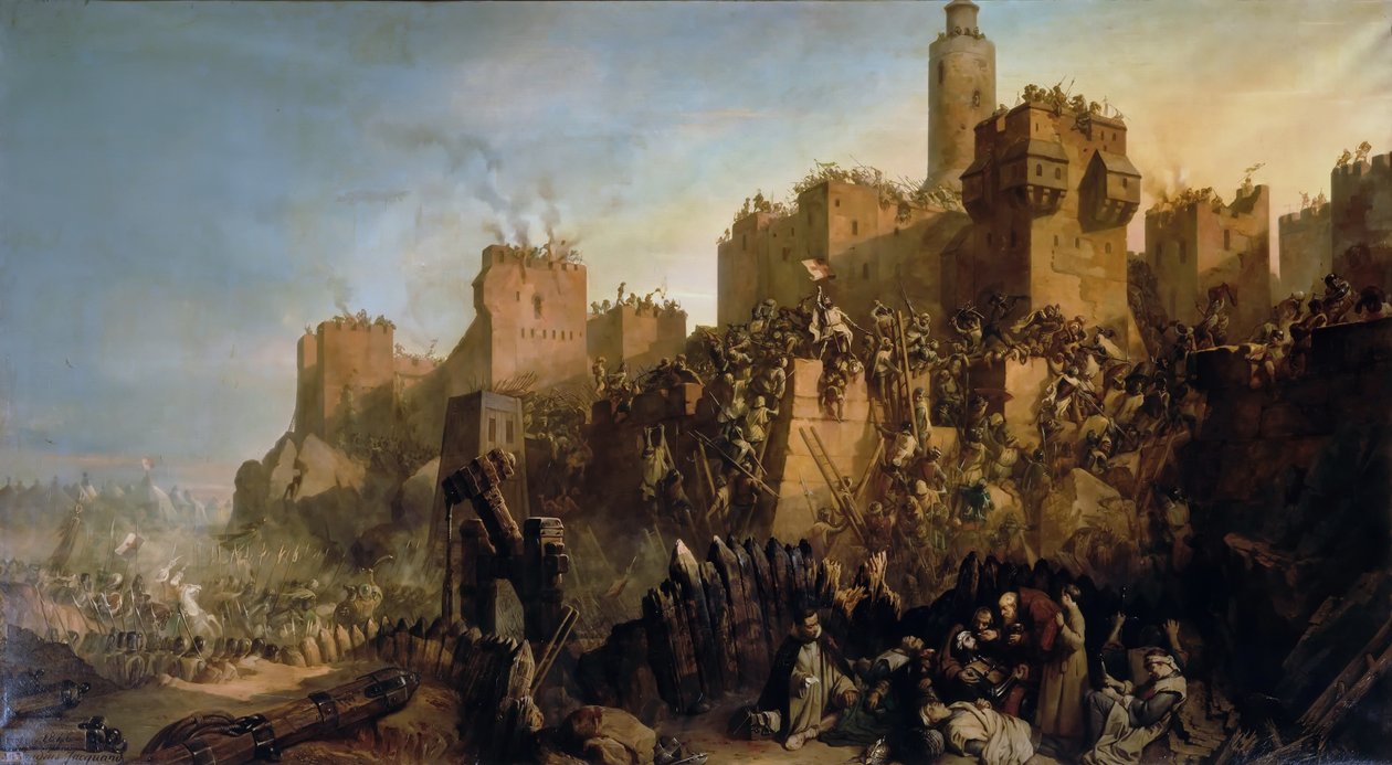 A captura de Jerusalém por Jacques de Molay em 1299 de Claude Jacquand