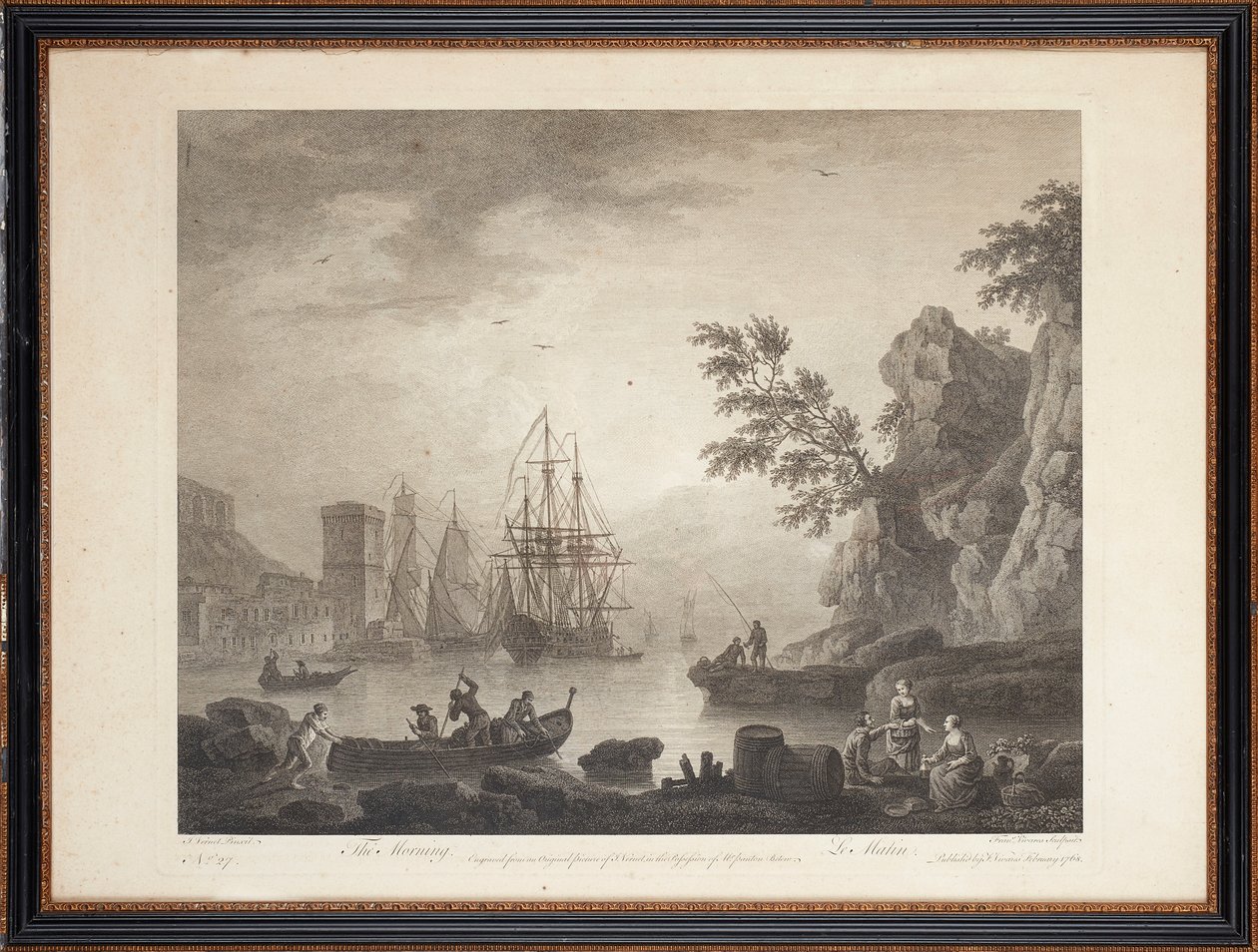 Dez gravuras em aço francês de Claude Joseph (after) Vernet
