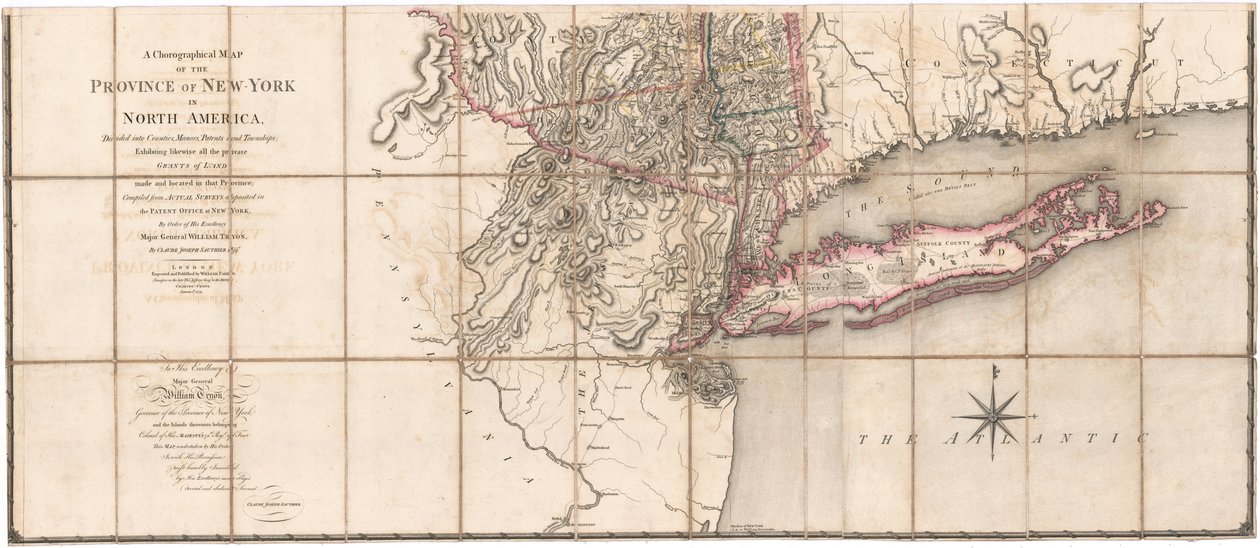 Um mapa corográfico da província de Nova Iorque por Sauthier [Parte inferior do mapa] de Claude Joseph Sauthier