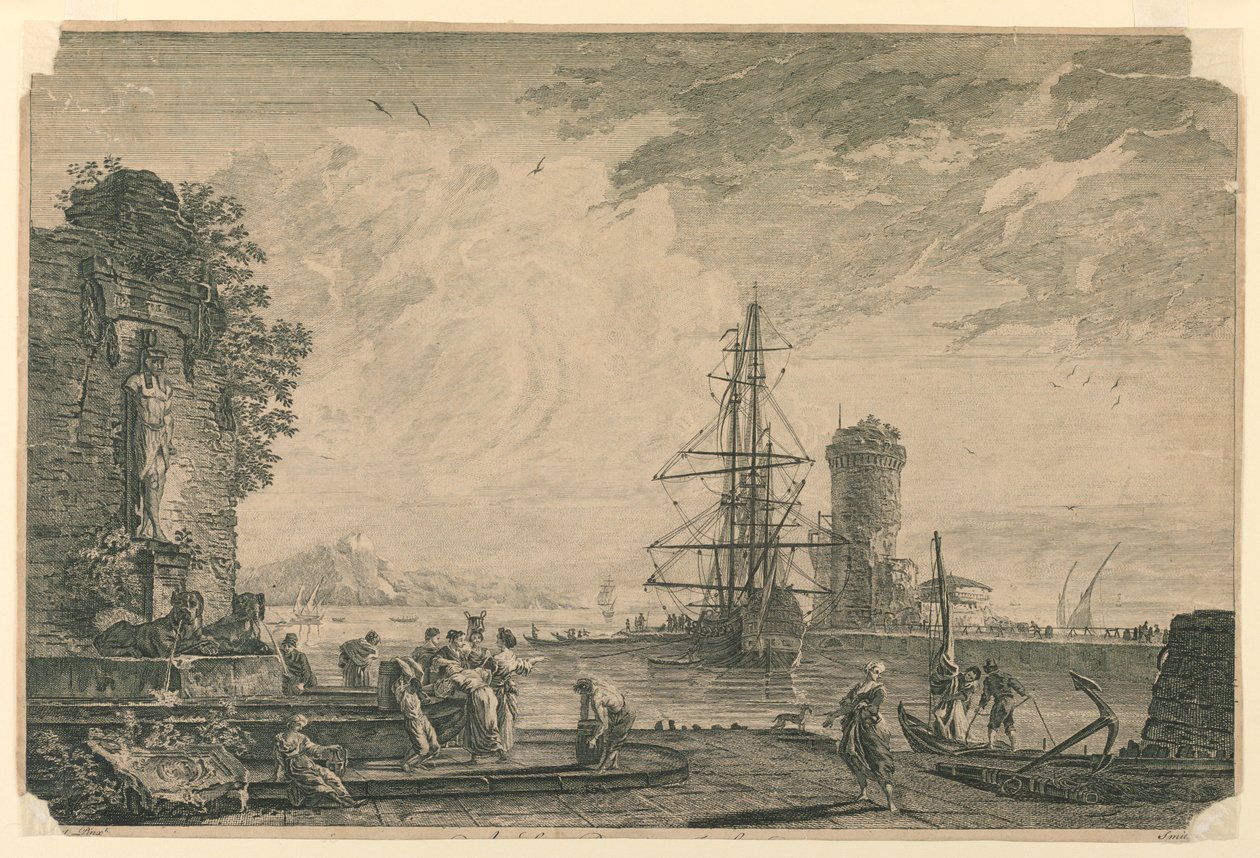 No porto (porto marítimo italiano) de Claude Joseph Vernet