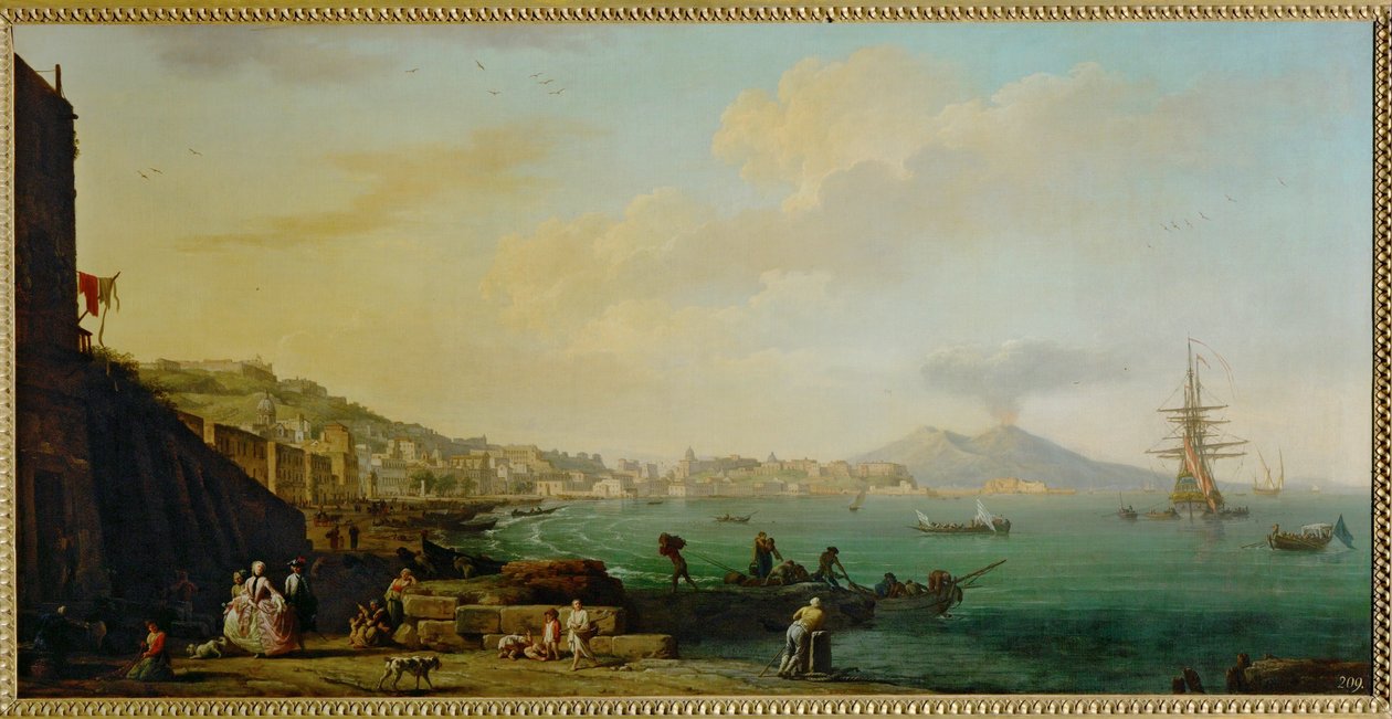 Uma vista de Nápoles e do Vesúvio ... de Claude Joseph Vernet