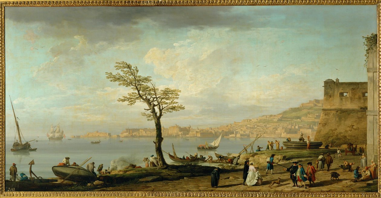 Uma vista para o Golfo de Nápoles ... de Claude Joseph Vernet