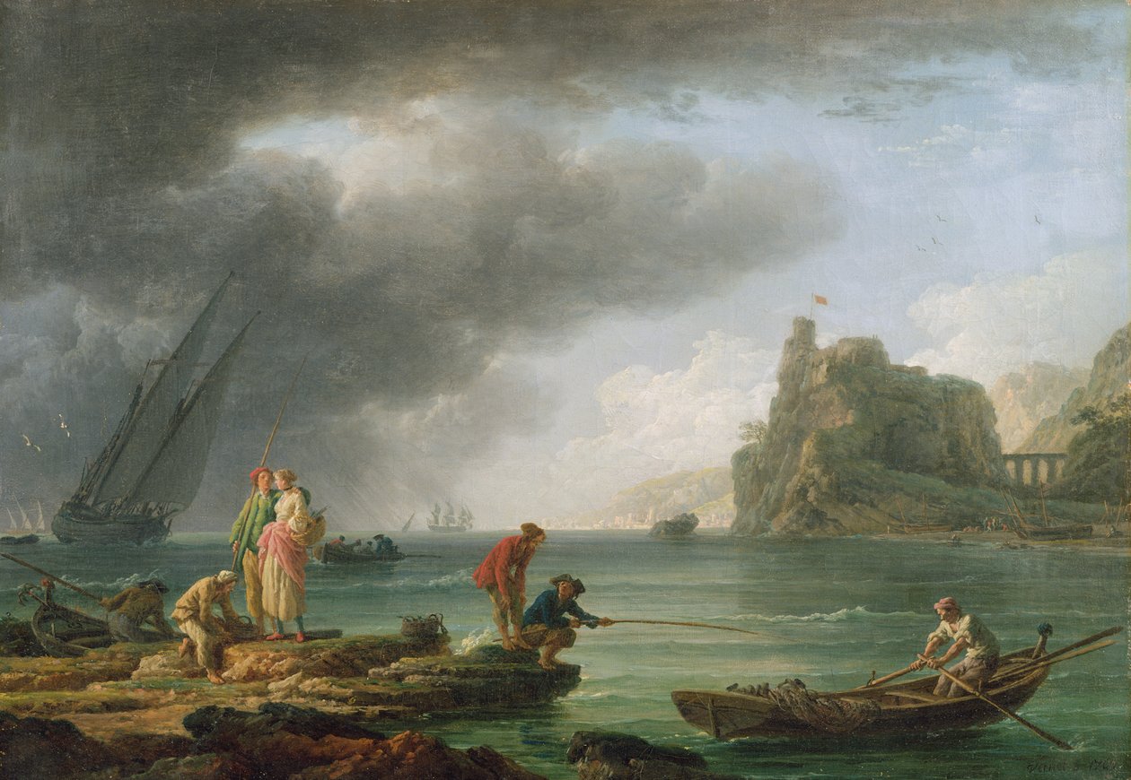 Cena da costa de Claude Joseph Vernet