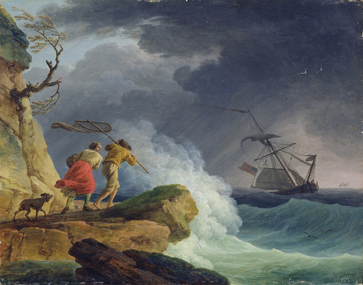 Cena costeira em uma tempestade, 1782 de Claude Joseph Vernet
