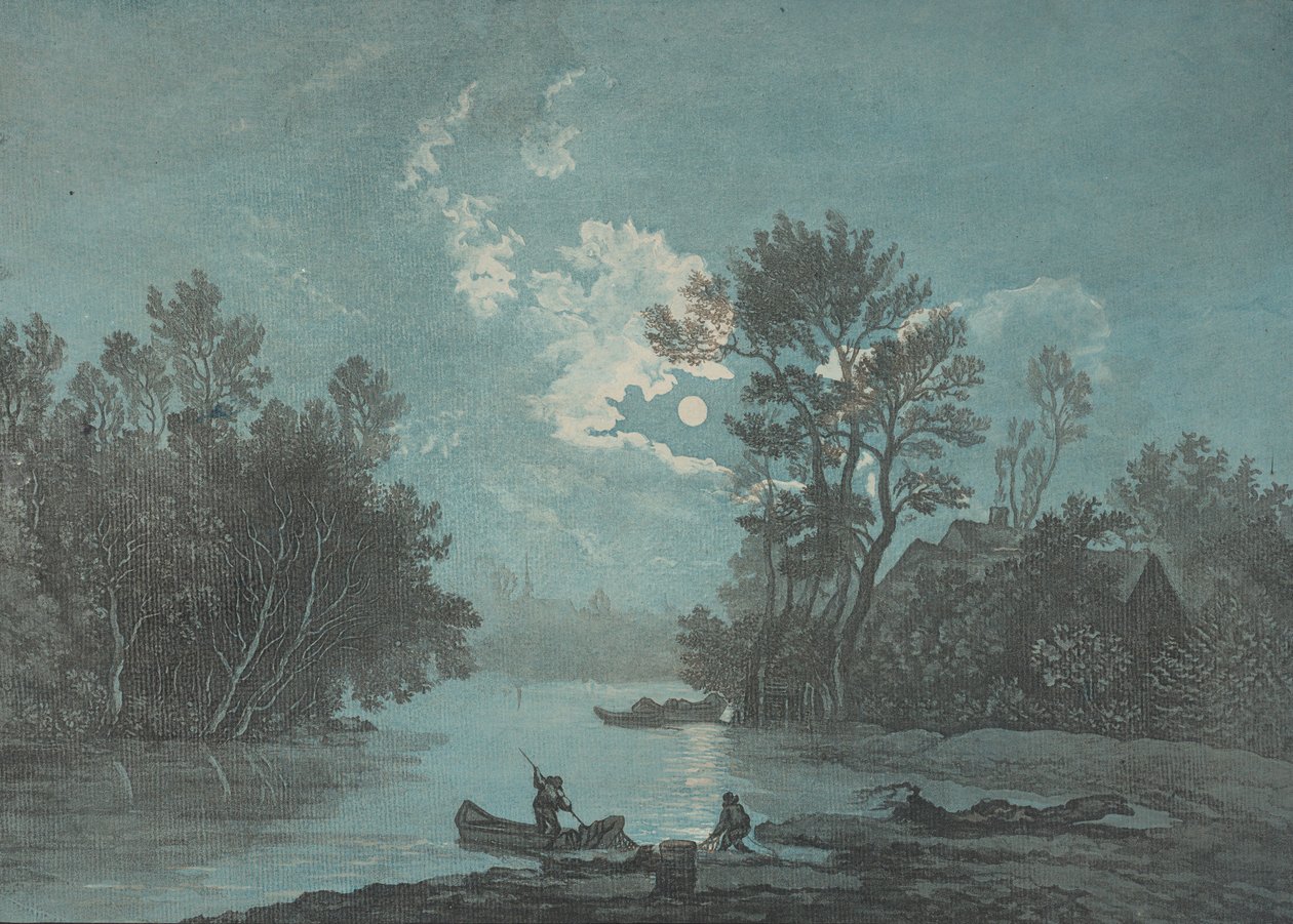 Pescadores ao luar, ca. 1750-1800. de Claude Joseph Vernet