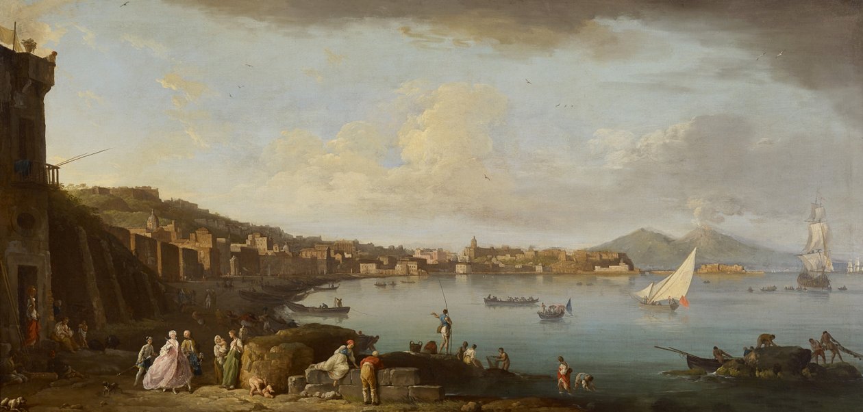 Nápoles, uma vista da baía do Sul, c.1742 (óleo sobre tela) de Claude Joseph Vernet