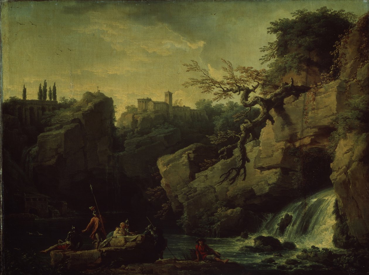 Paisagem romântica Paisagem ao gosto de Salvatore Rosa, 1746 de Claude Joseph Vernet