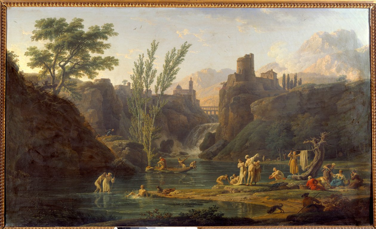 The Morning, Bathers Painting by Joseph Vernet (1714-1789) 1772 Sun. 0,98x1,62 m de Claude Joseph Vernet
