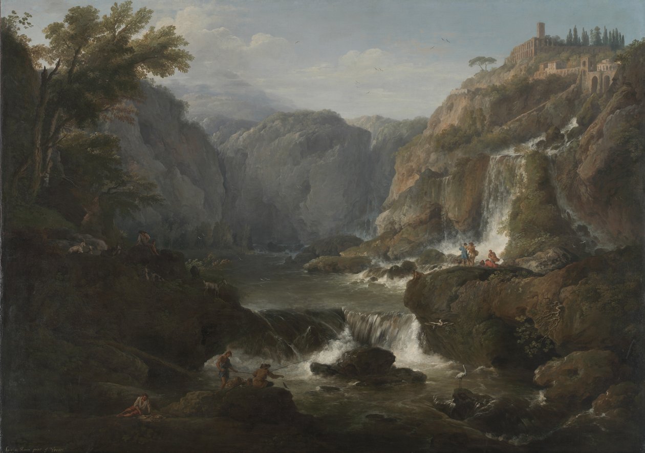 As Cataratas de Tivoli, 1737 de Claude Joseph Vernet