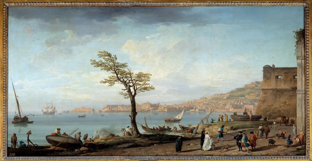 Vista do Golfo de Nápoles. Pintura de Joseph Vernet (1714-1789) de Claude Joseph Vernet