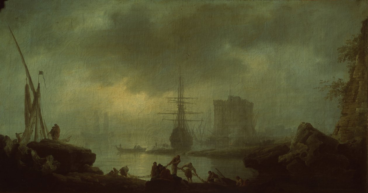 Vista para o mar. Névoa de Claude Joseph Vernet