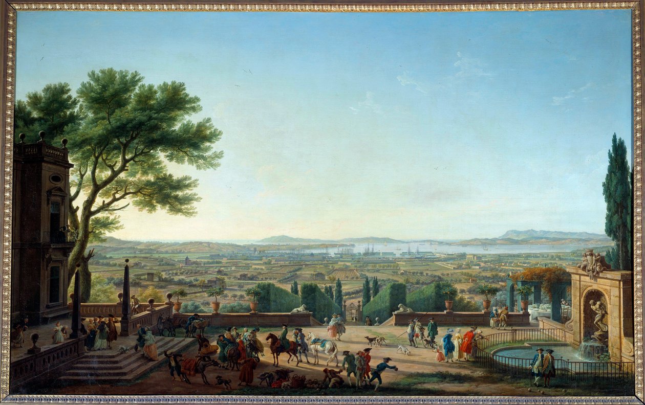 Vista do porto e da cidade de Toulon Pintura de Joseph Vernet (1714-1789) Século XVIII Sol. 1,65x2,63 m de Claude Joseph Vernet