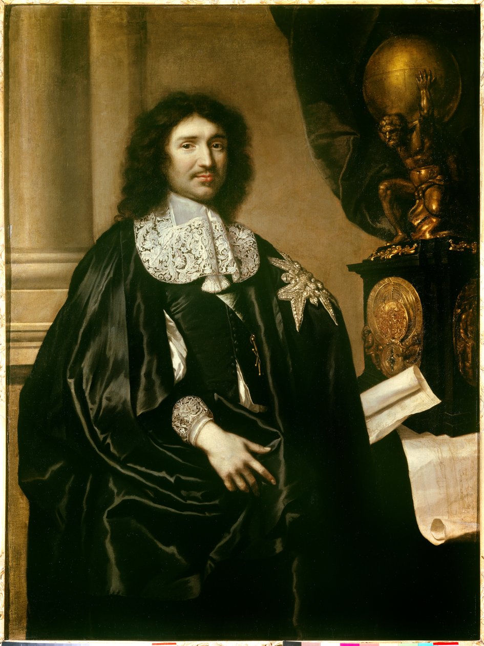 Retrato de Jean Baptiste (Jean-Baptiste) Colbert (1619-1683) Ministro da Pintura Luís XIV de Claude Lefebvre (1632-1675). 1666 Sol. 1,3x0,96 m - Retrato de Jean Baptiste (Jean-Baptiste) Colbert (1619-1683), Ministro de Luís XIV. Pintura de Claude Lef de Claude Lefebvre