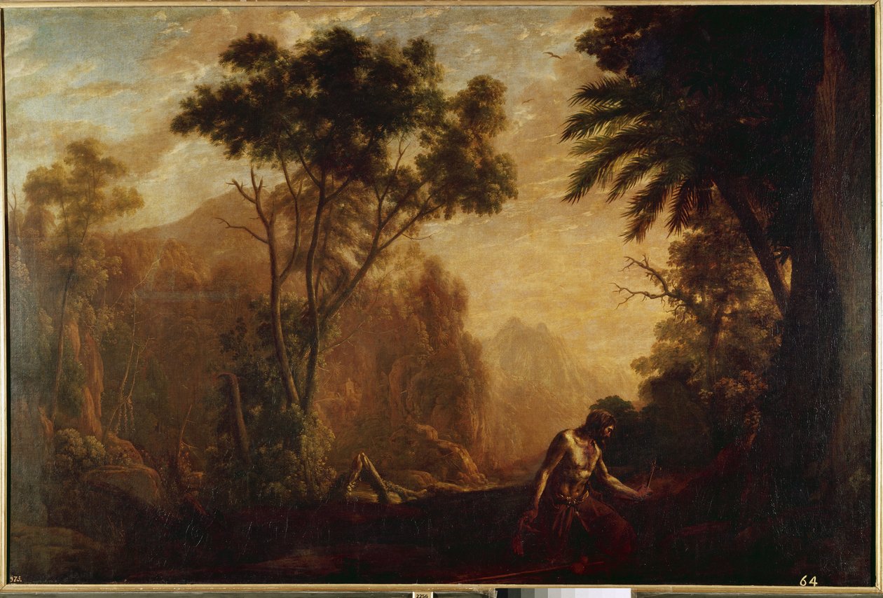 Paisagem com Santo Onuphrius (óleo sobre tela, c. 1638) de Claude Lorrain